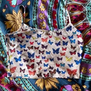 light pink butterfly crop top